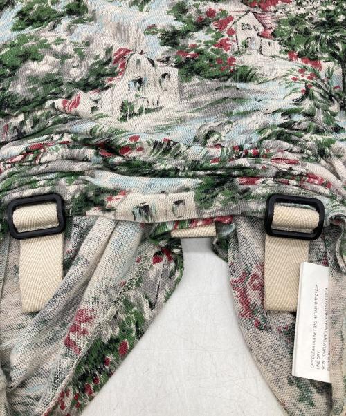JUNYA WATANABE COMME des GARCONS（(ジュンヤワタナベ コムデギャルソン）JUNYA WATANABE COMME des GARCONS ((ジュンヤワタナベ コムデギャルソン) AD2002　03SS　パラシュート期変形スリーブ総柄カットソー グリーン×ホワイト サイズ:不明の古着・服飾アイテム