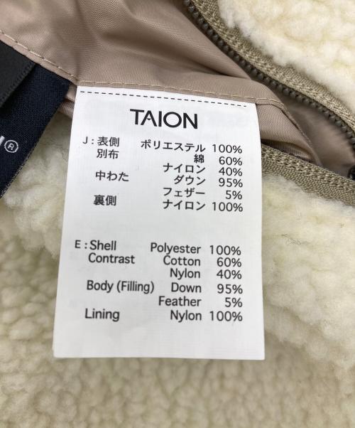 TAION（タイオン）TAION (タイオン) NOLLEY'S (ノーリーズ) ボアダウンリバーシブルフードコート ベージュ サイズ:Mの古着・服飾アイテム