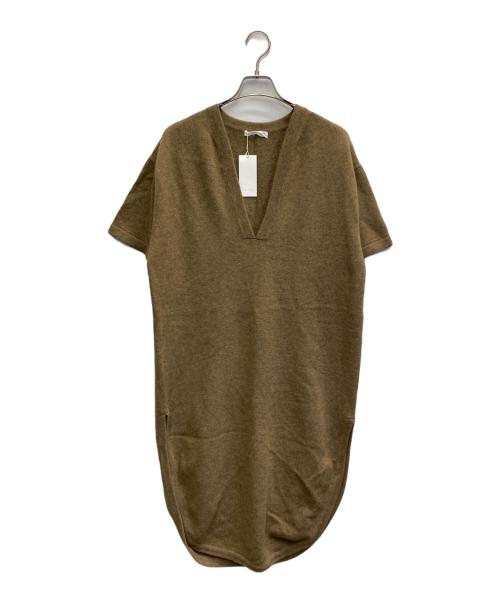 CASA FLINE（カーサフライン）CASA FLINE (カーサフライン) Vニットロングドレス ブラウン サイズ:FREE 未使用品の古着・服飾アイテム
