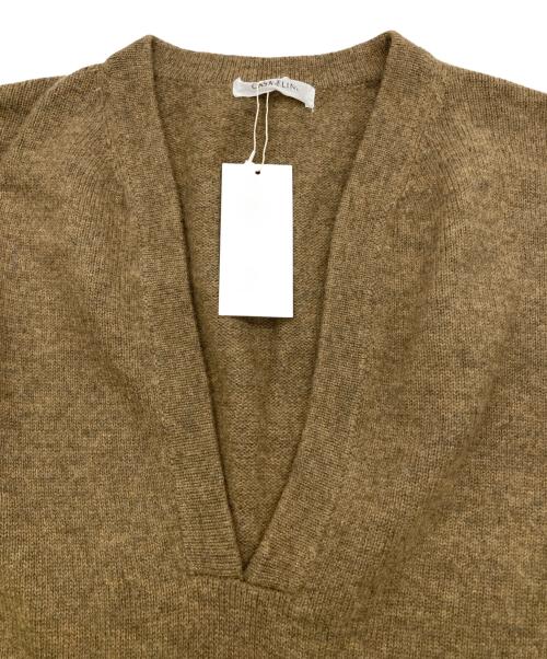 CASA FLINE（カーサフライン）CASA FLINE (カーサフライン) Vニットロングドレス ブラウン サイズ:FREE 未使用品の古着・服飾アイテム