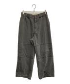 COOTIE PRODUCTIONSクーティープロダクツ）の古着「26SS　Pigment Coating T/R Twill Double Knee Work Trousers/ピグメントコーティングダブルニーワークパンツ」｜グレー