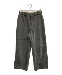 COOTIE PRODUCTIONS（クーティープロダクツ）の古着「26SS　Pigment Coating T/R Twill Double Knee Work Trousers/ピグメントコーティングダブルニーワークパンツ」｜グレー