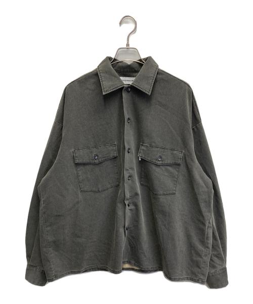 COOTIE PRODUCTIONS（クーティープロダクツ）COOTIE PRODUCTIONS (クーティープロダクツ) 26SS　Pigment Coating T/R Twill L/S Work Shirt グレー サイズ:Sの古着・服飾アイテム