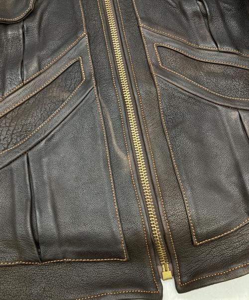 NAKED SUN（ネイキッドサン）NAKED SUN (ネイキッドサン) PROMISED LAND GOATSKIN  レザージャケット ブラウン サイズ:40の古着・服飾アイテム