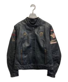 DUCATI BY DAiNESE（ドゥカティ バイ ダイネーゼ）の古着「ワッペンバイカーレザージャケット」｜ブラック