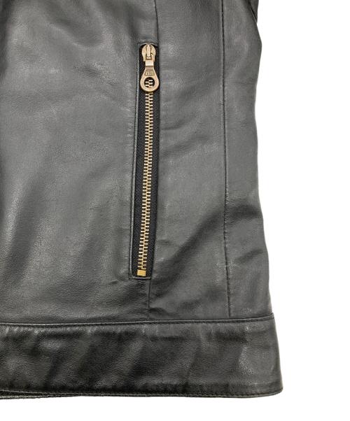 DUCATI BY DAiNESE（ドゥカティ バイ ダイネーゼ）DUCATI BY DAiNESE (ドゥカティ バイ ダイネーゼ) ワッペンバイカーレザージャケット ブラック サイズ:48の古着・服飾アイテム