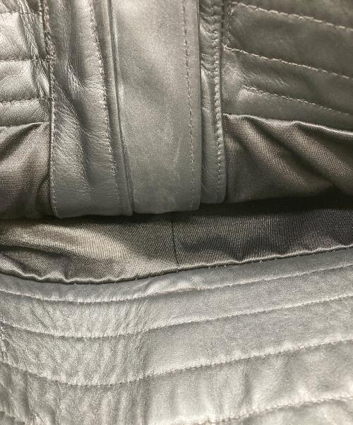 FRONTIER LEATHERS（フロンティア レザーズ）FRONTIER LEATHERS (フロンティア レザーズ) CHPムートン襟ボアシングルライダースジャケット ブラック サイズ:40の古着・服飾アイテム