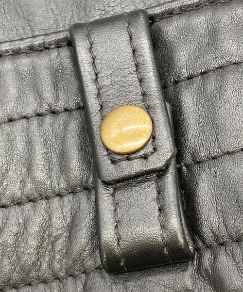 FRONTIER LEATHERS（フロンティア レザーズ）FRONTIER LEATHERS (フロンティア レザーズ) CHPムートン襟ボアシングルライダースジャケット ブラック サイズ:40の古着・服飾アイテム