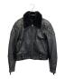 FRONTIER LEATHERS（フロンティア レザーズ）の古着「CHPムートン襟ボアシングルライダースジャケット」｜ブラック