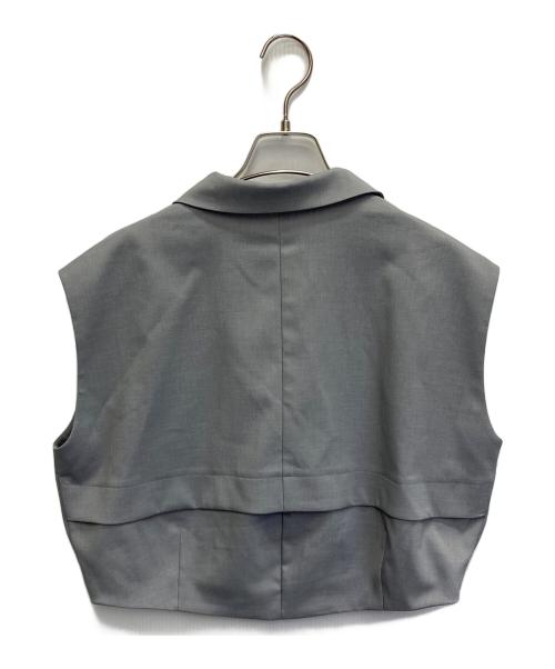 Noble（ノーブル）Noble (ノーブル) エステルツイルショートジレブラウス グレー サイズ:FREEの古着・服飾アイテム