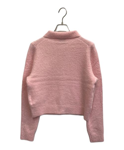 COACH（コーチ）COACH (コーチ) エンブロイダード クロップド カーディガン ピンク サイズ:Mの古着・服飾アイテム