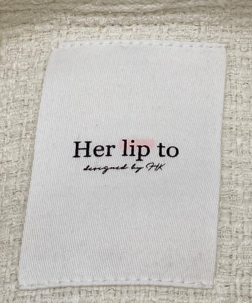 HER LIP TO（ハーリップトゥ）Her lip to (ハーリップトゥ) Classic Long Tweed Jacket ホワイト サイズ:Sの古着・服飾アイテム