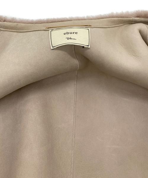 ebure（エブール）EBURE (エブール) Ron Herman (ロンハーマン) ノーカラーラムレザーボアコート ピンク サイズ:36の古着・服飾アイテム