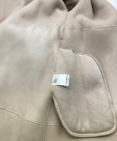 ebure（エブール）EBURE (エブール) Ron Herman (ロンハーマン) ノーカラーラムレザーボアコート ピンク サイズ:36の古着・服飾アイテム
