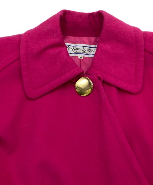 Yves Saint Laurent（イヴサンローラン）Yves Saint Laurent (イヴサンローラン) ウールコート ピンク サイズ:9A3の古着・服飾アイテム
