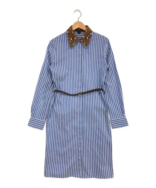 LOUIS VUITTON（ルイ ヴィトン）LOUIS VUITTON (ルイ ヴィトン) ストライプシャツワンピース ブルー サイズ:SIZE　38の古着・服飾アイテム