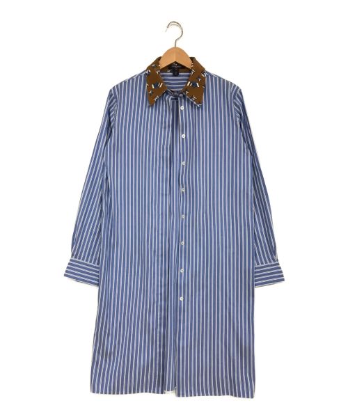 LOUIS VUITTON（ルイ ヴィトン）LOUIS VUITTON (ルイ ヴィトン) ストライプシャツワンピース ブルー サイズ:SIZE　38の古着・服飾アイテム