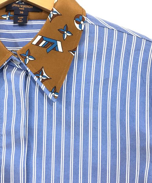 LOUIS VUITTON（ルイ ヴィトン）LOUIS VUITTON (ルイ ヴィトン) ストライプシャツワンピース ブルー サイズ:SIZE　38の古着・服飾アイテム