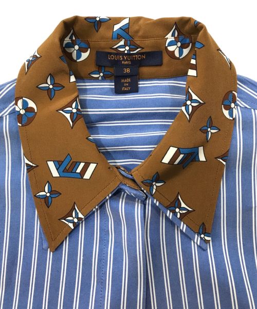 LOUIS VUITTON（ルイ ヴィトン）LOUIS VUITTON (ルイ ヴィトン) ストライプシャツワンピース ブルー サイズ:SIZE　38の古着・服飾アイテム