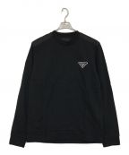 PRADAプラダ）の古着「ロゴプリントナイロン切り替えスウェット」｜ブラック
