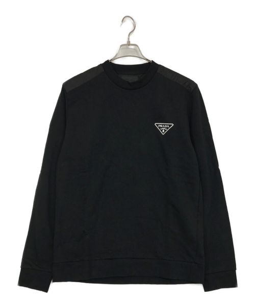 PRADA（プラダ）PRADA (プラダ) ロゴプリントナイロン切り替えスウェット ブラック サイズ:SIZE　XXLの古着・服飾アイテム