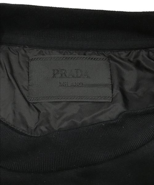 PRADA（プラダ）PRADA (プラダ) ロゴプリントナイロン切り替えスウェット ブラック サイズ:SIZE　XXLの古着・服飾アイテム