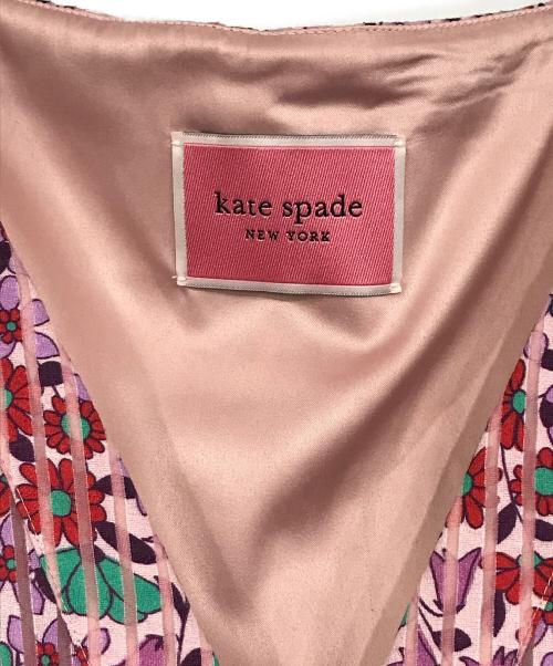 Kate Spade（ケイトスペード）Kate Spade (ケイトスペード) ノースリーブワンピース ピンク×レッド サイズ:SIZE 0の古着・服飾アイテム
