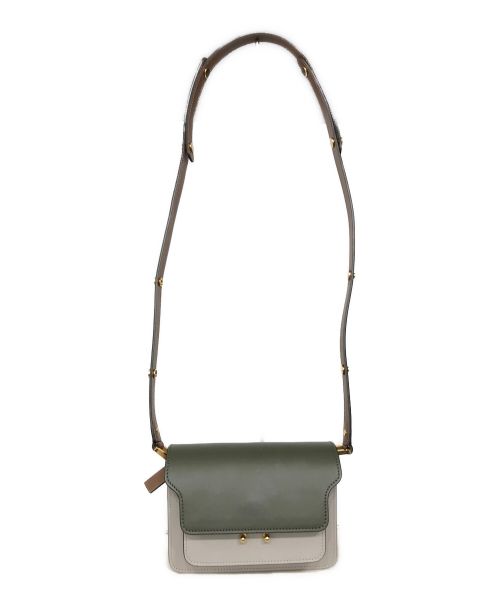 MARNI（マルニ）MARNI (マルニ) TRUNKショルダーバッグ カーキ×ブラウンの古着・服飾アイテム