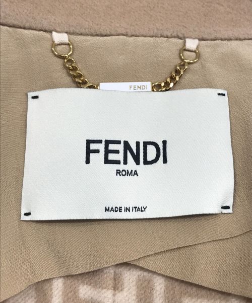 FENDI（フェンディ）FENDI (フェンディ) ミンクファーポケットダブルコート ベージュ サイズ:SIZE 36の古着・服飾アイテム