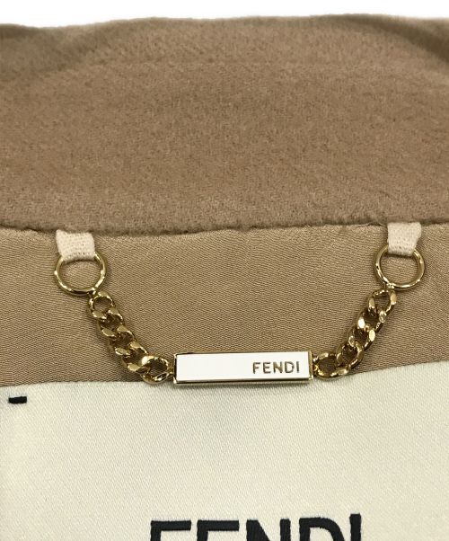 FENDI（フェンディ）FENDI (フェンディ) ミンクファーポケットダブルコート ベージュ サイズ:SIZE 36の古着・服飾アイテム