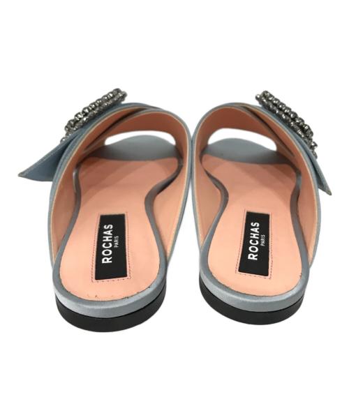 ROCHAS（ロシャス）ROCHAS (ロシャス) サテンサンダル スカイブルー サイズ:36の古着・服飾アイテム