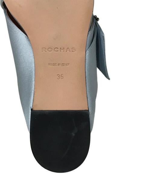 ROCHAS（ロシャス）ROCHAS (ロシャス) サテンサンダル スカイブルー サイズ:36の古着・服飾アイテム
