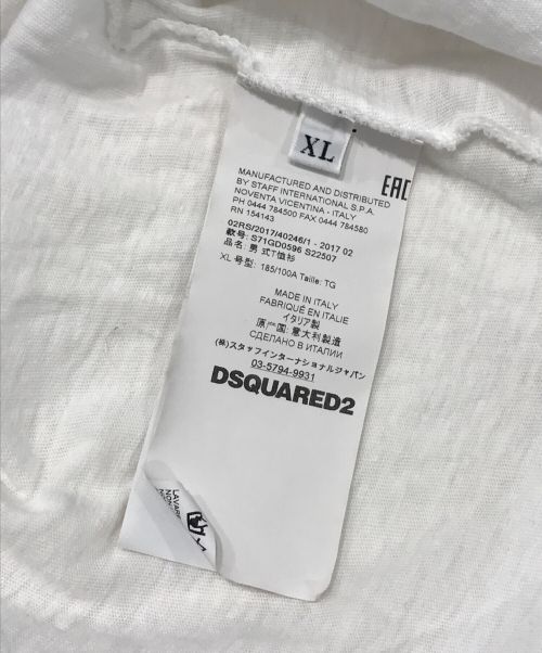 DSQUARED2（ディースクエアード）DSQUARED2 (ディースクエアード) プリントTシャツ ホワイト サイズ:SIZE　XLの古着・服飾アイテム