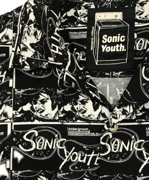 Hysteric Glamour（ヒステリックグラマー）Hysteric Glamour (ヒステリックグラマー) SY/UG PATTERN柄 オープンカラーシャツ ブラック サイズ:SIZE　Sの古着・服飾アイテム