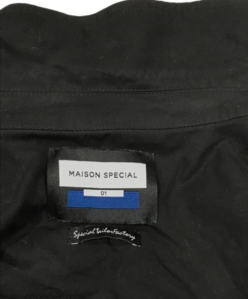 MAISON SPECIAL（メゾンスペシャル）MAISON SPECIAL (メゾンスペシャル) コンパクトテンセルツイルプライムオーバーショートスリーブブルゾン ブラック サイズ:SIZE Mの古着・服飾アイテム