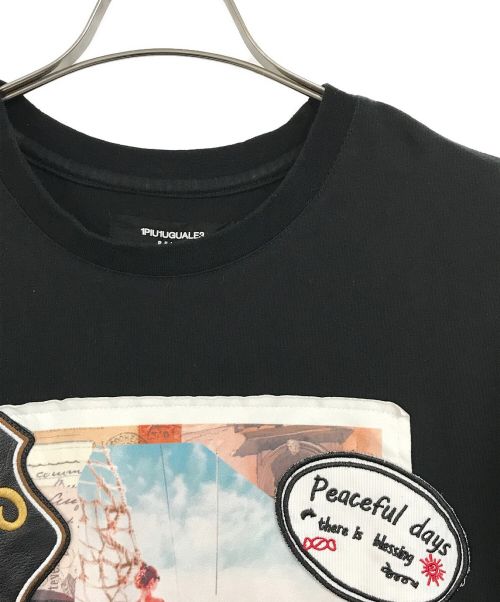 1PIU1UGUALE3 RELAX（ウノピゥウノウグァーレトレ リラックス）1piu1uguale3 relax (ウノピゥウノウグァーレトレ リラックス) 半袖カットソー ブラック サイズ:SIZE　Lの古着・服飾アイテム