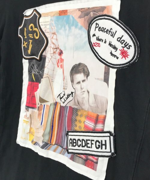 1PIU1UGUALE3 RELAX（ウノピゥウノウグァーレトレ リラックス）1piu1uguale3 relax (ウノピゥウノウグァーレトレ リラックス) 半袖カットソー ブラック サイズ:SIZE　Lの古着・服飾アイテム