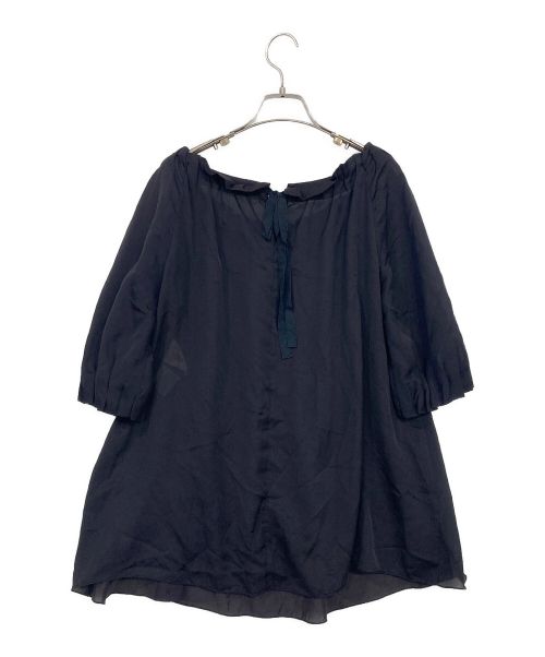 ADORE（アドーア）ADORE (アドーア) 半袖ブラウス ネイビー サイズ:38の古着・服飾アイテム