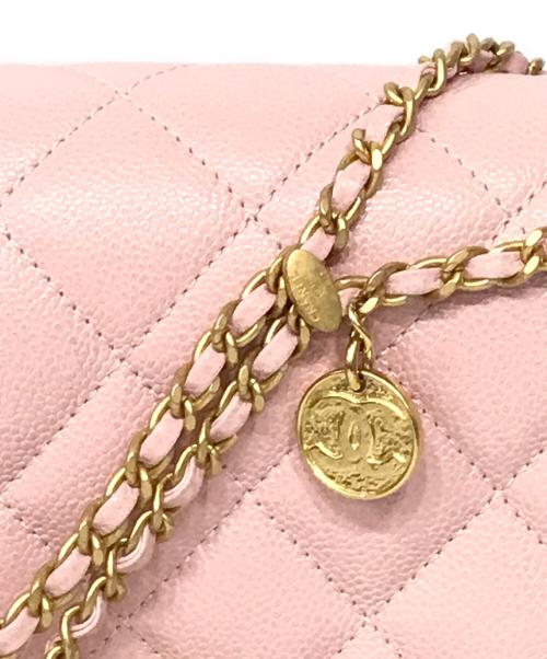 CHANEL（シャネル）CHANEL (シャネル) マトラッセキャビアスキンチェーンショルダーバッグ ピンクの古着・服飾アイテム