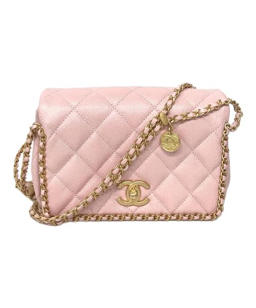 CHANEL（シャネル）CHANEL (シャネル) マトラッセキャビアスキンチェーンショルダーバッグ ピンクの古着・服飾アイテム