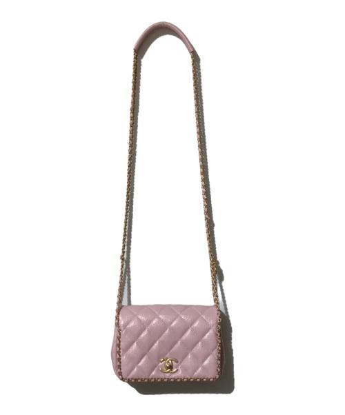 CHANEL（シャネル）CHANEL (シャネル) マトラッセキャビアスキンチェーンショルダーバッグ ピンクの古着・服飾アイテム