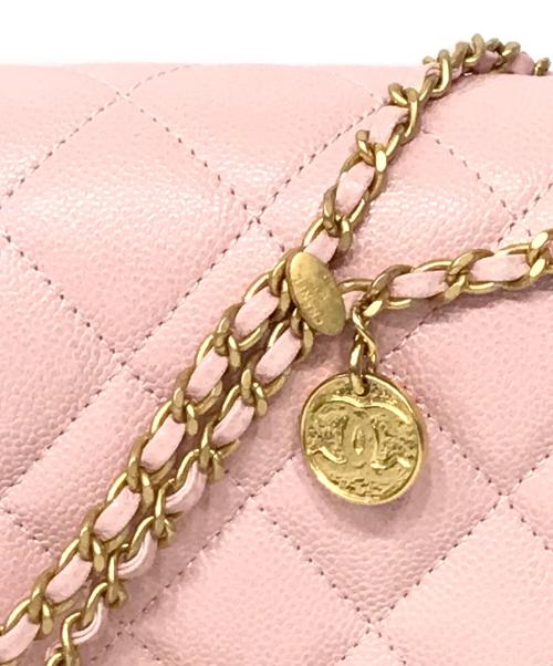 CHANEL（シャネル）CHANEL (シャネル) マトラッセキャビアスキンチェーンショルダーバッグ ピンクの古着・服飾アイテム