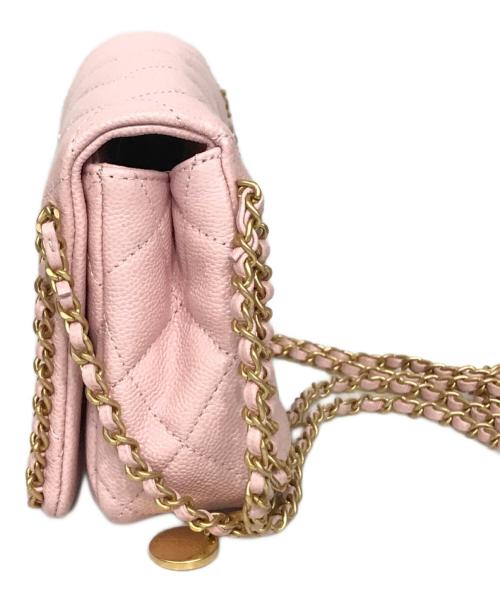 CHANEL（シャネル）CHANEL (シャネル) マトラッセキャビアスキンチェーンショルダーバッグ ピンクの古着・服飾アイテム