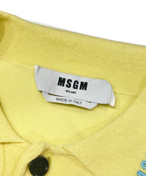 MSGM（エムエスジーエム）MSGM (エムエスジーエム) ニットポロシャツ イエロー サイズ:Mの古着・服飾アイテム