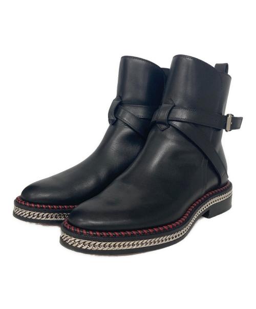 Christian Louboutin（クリスチャン・ルブタン）Christian Louboutin (クリスチャン・ルブタン) CHELSEA CHAIN FLAT CALF BROSSE ブラック サイズ:36の古着・服飾アイテム