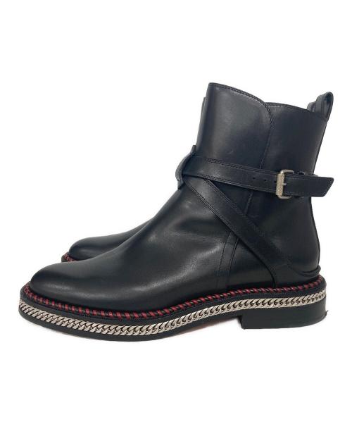 Christian Louboutin（クリスチャン・ルブタン）Christian Louboutin (クリスチャン・ルブタン) CHELSEA CHAIN FLAT CALF BROSSE ブラック サイズ:36の古着・服飾アイテム