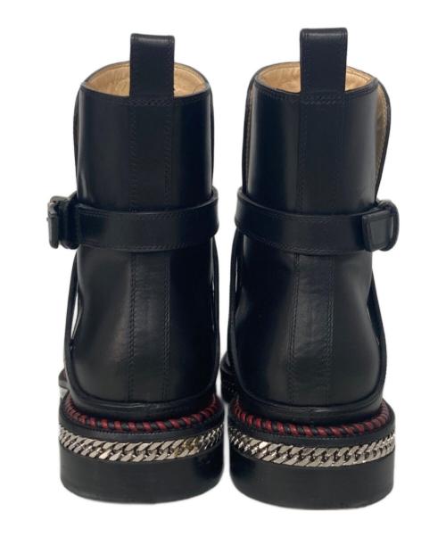 Christian Louboutin（クリスチャン・ルブタン）Christian Louboutin (クリスチャン・ルブタン) CHELSEA CHAIN FLAT CALF BROSSE ブラック サイズ:36の古着・服飾アイテム