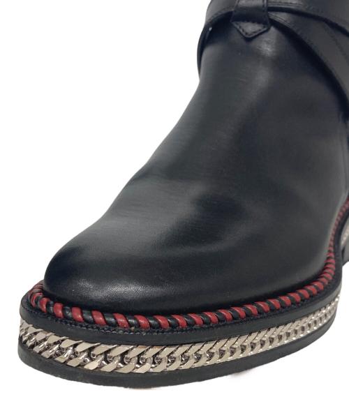 Christian Louboutin（クリスチャン・ルブタン）Christian Louboutin (クリスチャン・ルブタン) CHELSEA CHAIN FLAT CALF BROSSE ブラック サイズ:36の古着・服飾アイテム