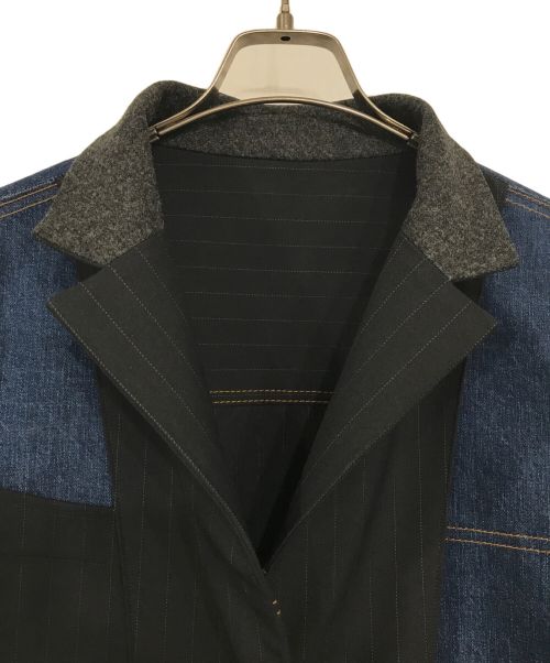 sacai（サカイ）sacai (サカイ) Chalk Stripe Bonding Jacket/チョークストライプジャケット ネイビー サイズ:3の古着・服飾アイテム