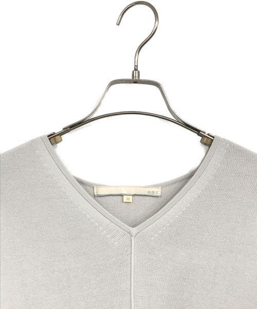 自由区（ジユウク）自由区 (ジユウク) コットンアセテート チュニック丈ニット グレー サイズ:Mの古着・服飾アイテム